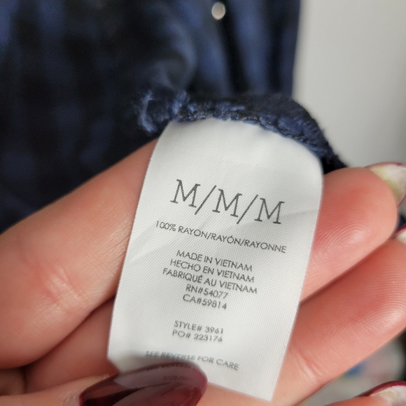 Medium Cabi Blue Black Gingham Plaid Button Up Blouse Shirt - Picture 3 of 6